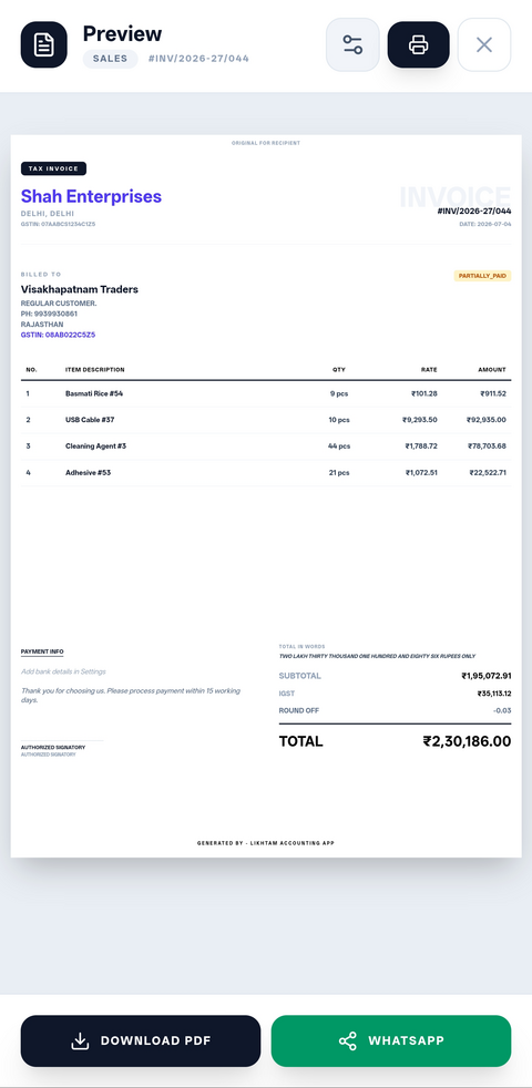 Likhtam Minimal invoice design
