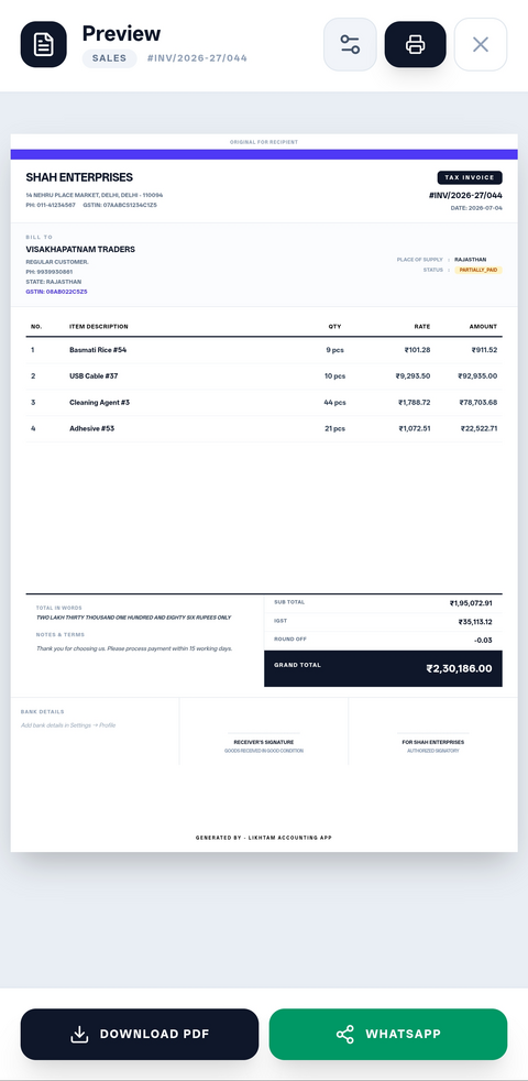 Likhtam Modern invoice design