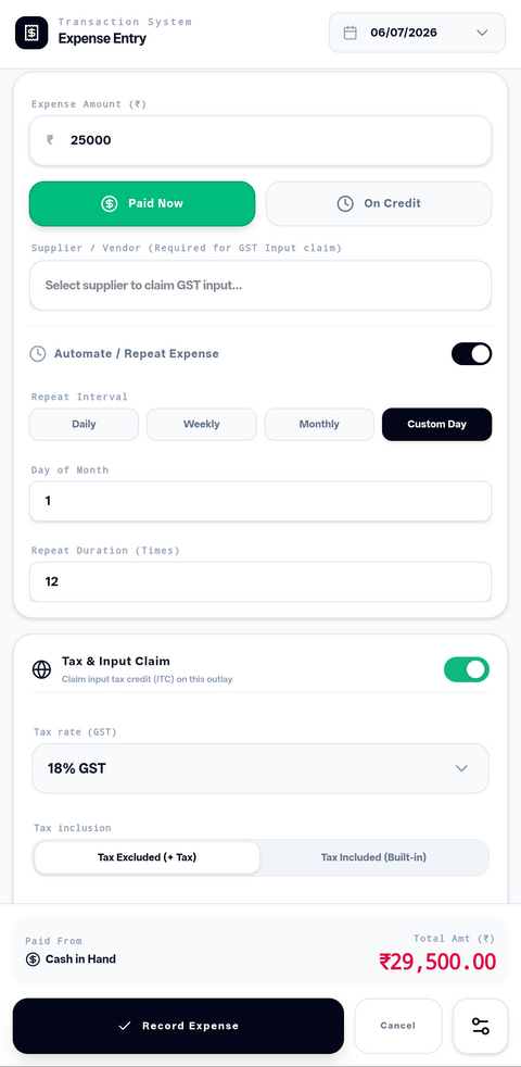 Likhtam Automated expense alerts screen